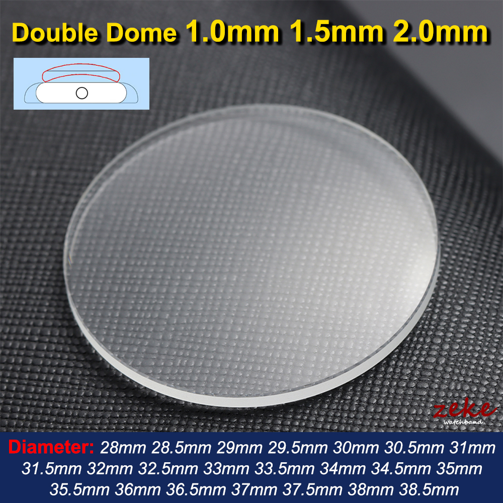 Watch Crystal Replacement - Double Dome 1.0/1.5/2.0mm Thickness Mineral Watch