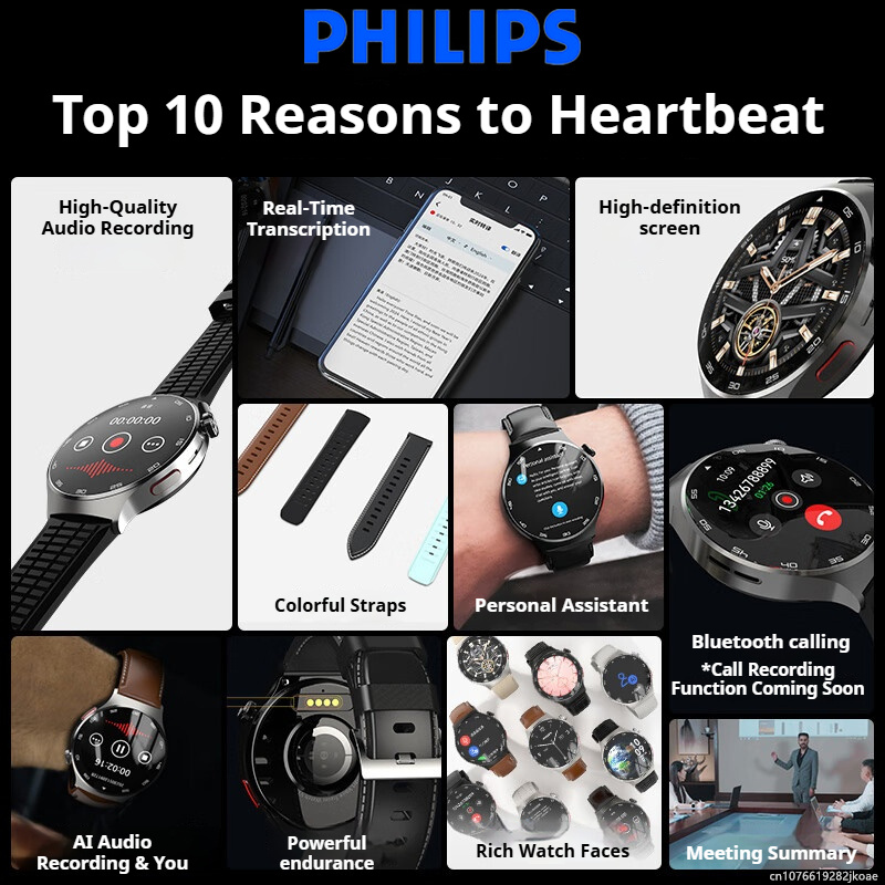 New Philips VTR5206 Smart watc - Smartwatch Watches Birthday Gift For Men 리뷰 및 가격