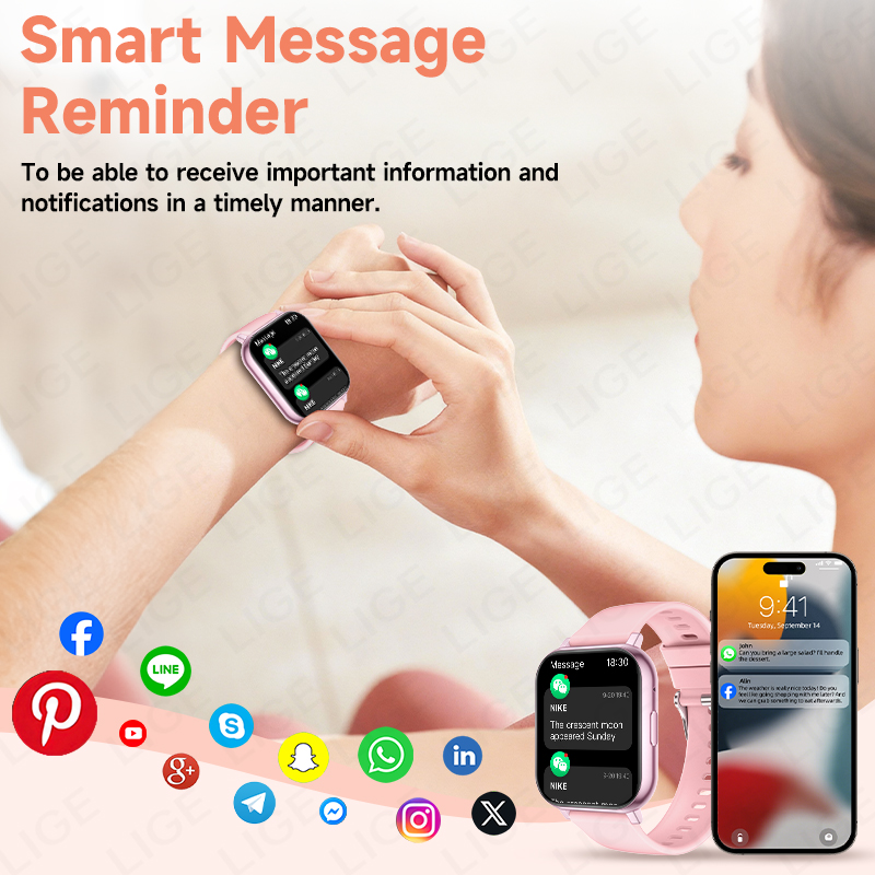 LIGE Smartwatch Men Women Wris - Smartwatch Watches Birthday Gift For Men 리뷰 및 가격