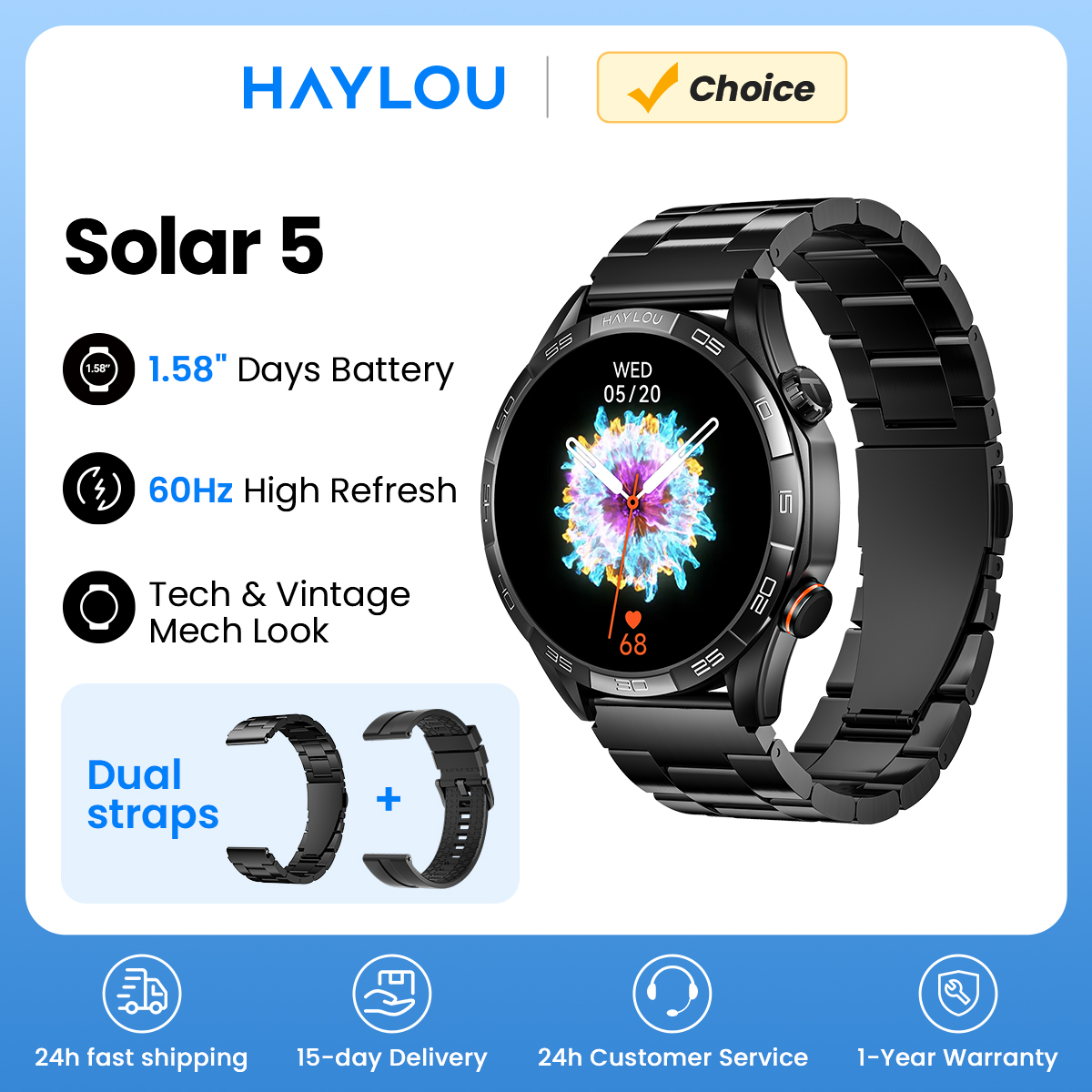 HAYLOU Solar 5 Voice Calling S - Watch Esim 리뷰 및 가격